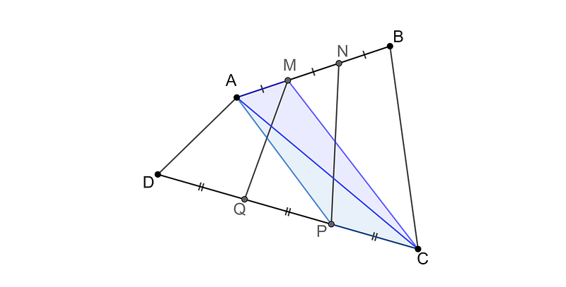 Decomposition of Quadrilateral AMCP into Triangles