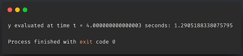 Console output of y estimation