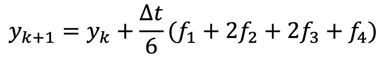 Weighted sum approximation for RK4