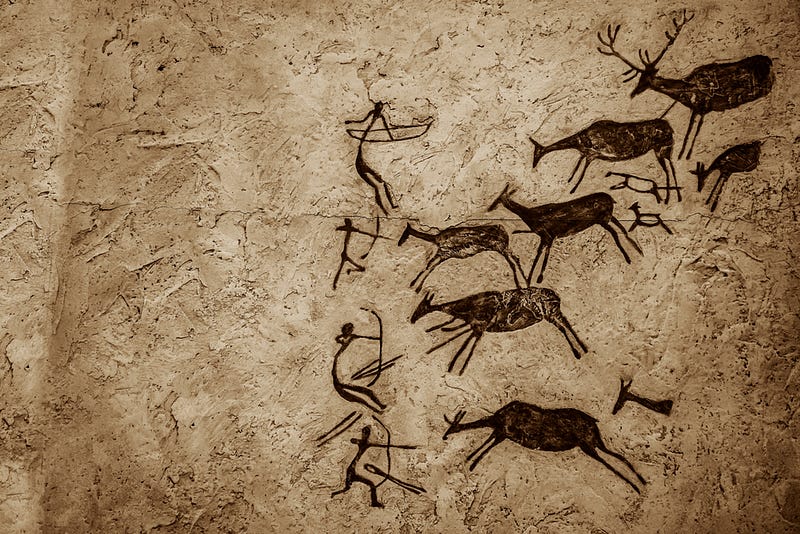 Representation of prehistoric hunting techniques