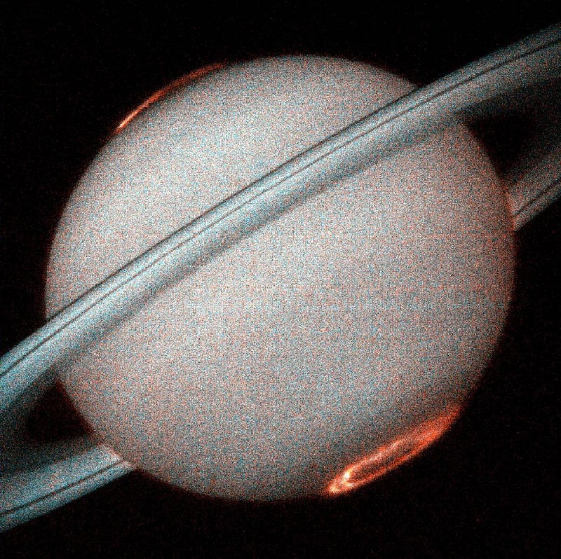 Auroral display on Saturn