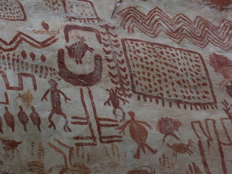 Archaeological site in the Amazon revealing ancient art