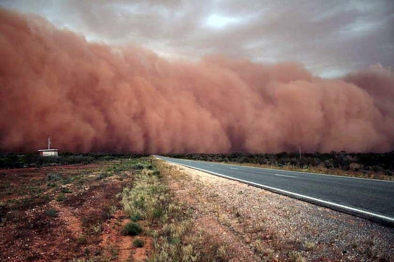 Dust wall forming during a haboob