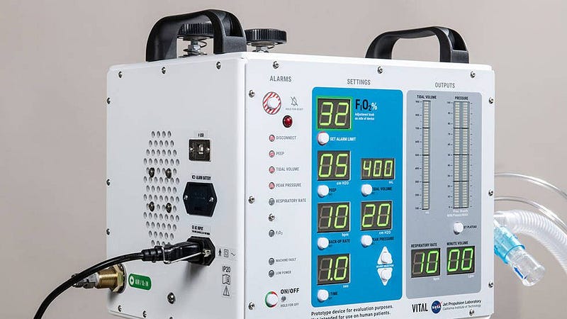 Engineers at JPL working on the VITAL ventilator design.