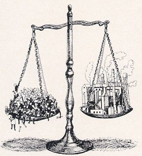 Ecological footprint illustration