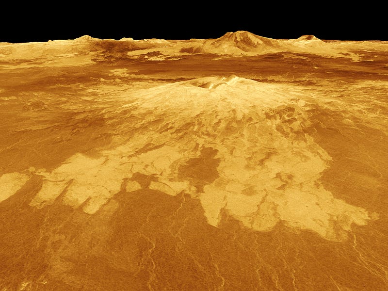 Computer-generated view of Venus's surface