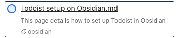 Example of a Todoist task with a link to Obsidian note