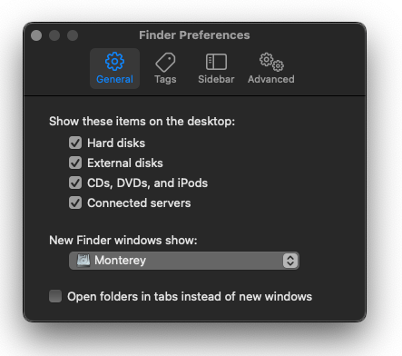 Disabling warning alerts in Finder settings