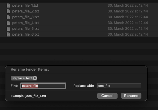 Batch renaming files in Mac OS X