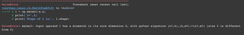 Error Example for Incompatible Multiplication Order