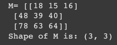 Resulting Matrix M from A x B