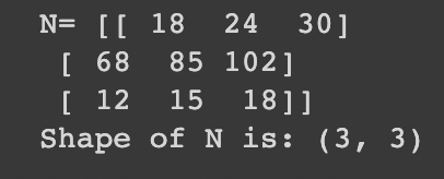 Resulting Matrix N from B x A