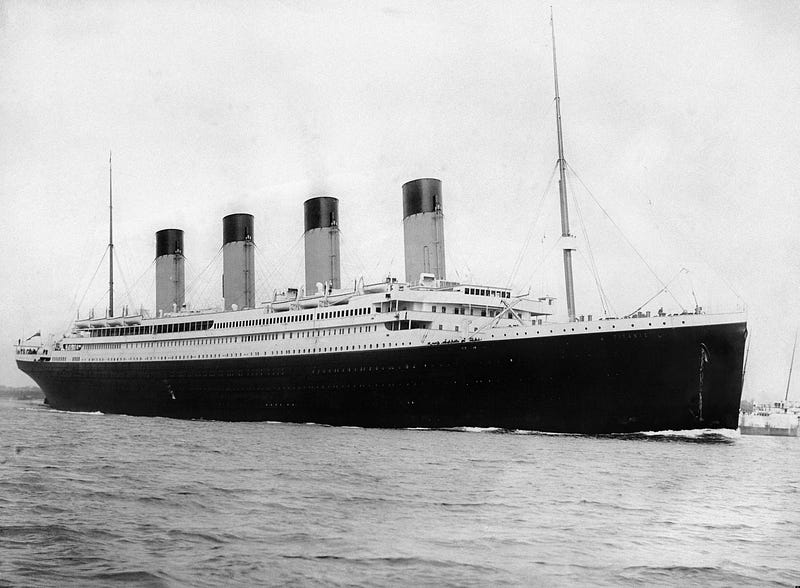 Titanic departing on its maiden voyage