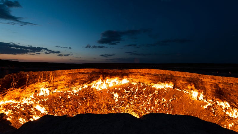 A captivating view of the Darvaza Gas Crater