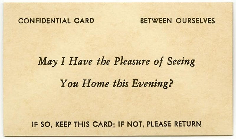 A Victorian card designed for repeated use