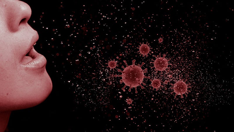 Visual representation of airborne virus particles